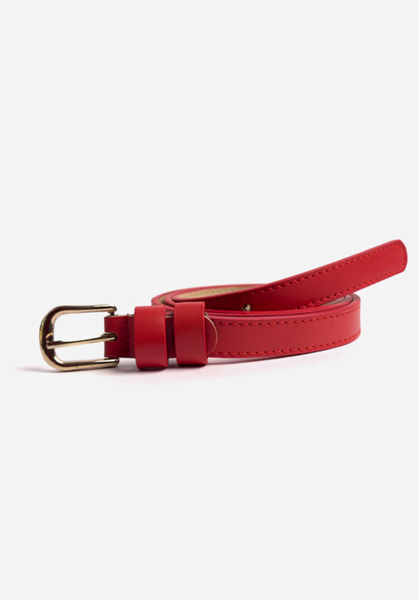 ATHENA GOLD BUCKLE RED BELT